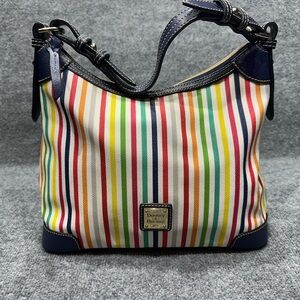 Dooney & Bourke Navy Multicolor Stripe Shoulder Bag T0065